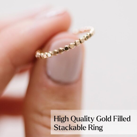 Women's 4k Gold Filled Rings On Tarnish Simple & Minimalist Trendy Gifts - Picture 2 of 6